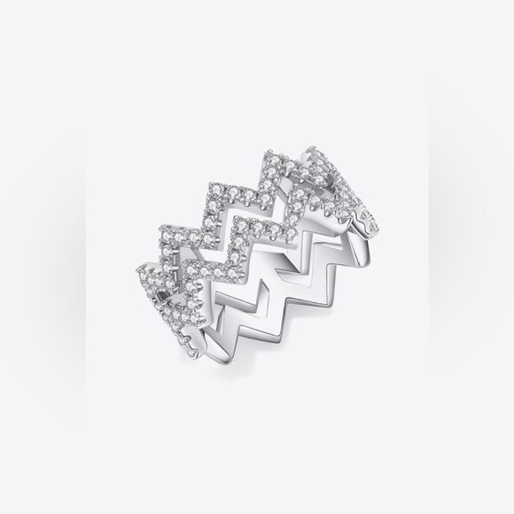 Moissanite Zigzag Stacking Rings - Picture 6 of 7